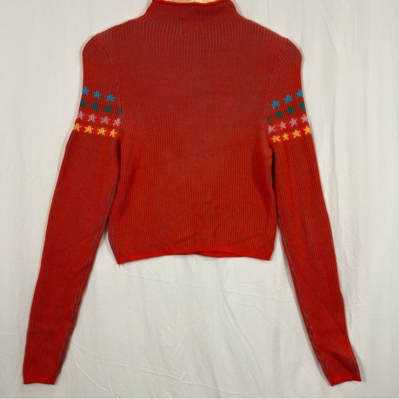BDG Urban Putfitters Red Graphic Women's Turtleneck Sweater Sky High Shauna sz M - Picture 6 of 8